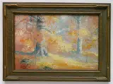 William A. Eyden, - ''Indiana Beech Trees''-, watercolor and gouache