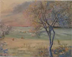 Morris Fulkerson, - Landscape with Lake-, oil on canvas