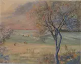 Morris Fulkerson, - Landscape with Lake-, oil on canvas