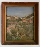Marie D'Avila, - Hillside Town-, oil on panel, initialed 'M d'A' lower right, very good condition