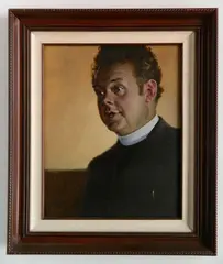 Douglas Parrish, - ''Irish Priest''-, oil on canvas, initialed DMP lower left