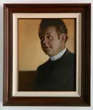 Douglas Parrish, - ''Irish Priest''-, oil on canvas, initialed DMP lower left