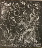 Albert Abramovitz, - ''Demonstration, NY''- wood, engraving, 1933