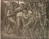 Albert Abramovitz, - ''The Strike''- wood, engraving