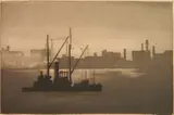 John Taylor Arms, - ''Evening, East River, New York'' (Fletcher 26 vi/VI)-, etching and aquatint on light cream laid paper, 1919