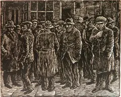Albert Abramovitz, - ''Jobs Wanted''- wood, engraving, ca. 1935