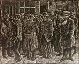 Albert Abramovitz, - ''Jobs Wanted''- wood, engraving, ca. 1935