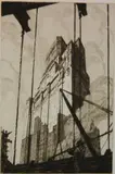 Gerald Geerlings, - ''Olympus (New York 1929)'' (Czestochowski 7)-, drypoint on light green laid paper, 1929