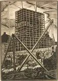 Henry J. Glintenkamp, - ''Manhattan Construction- Radio City''- wood, engraving, 1932