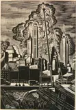 Henry J. Glintenkamp, - ''Manhattan- Where the Mannonites''-, woodcut, 1935