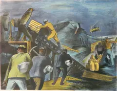 Harry Gottlieb, - ''Bootleg Coal''-, lithograph in color