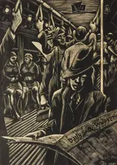Henry J. Glintenkamp, - ''Traffic- 7th Ave. Subway''- wood, engraving, 1934