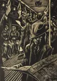 Henry J. Glintenkamp, - ''Traffic- 7th Ave. Subway''- wood, engraving, 1934