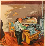 Mervin Jules, - ''Little Presser''-, serigraph in colors, 1940