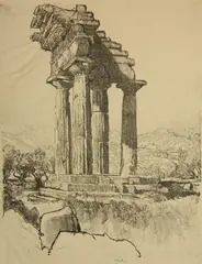 Joseph Pennell, - ''The Columns of Castor and Pollux'' (Wuerth 334)-, lithograph 1913