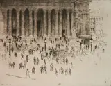 Joseph Pennell, - ''St. Paul's Pavement'' (Wuerth 366)-, etching, 1905