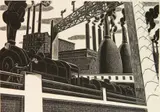 Salvatore Pinto, - ''Locomotive''- wood, engraving, ca. 1938, estate