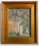 Florence Culver, - Landscape with House-, oil on canvasboard, 1923