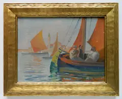 John Csosz, - Venetian Scene-, oil on canvasboard