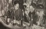 William Gisch, - ''In A French Cafe''-, lithograph, 1930