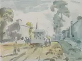 Frank Wilcox, - ''Cable Car 1892''-, watercolor on paper, ca. 1938
