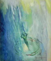 William Joseph Eastman, - ''Fisherman's Dream''-, watercolor on paper mounted to board