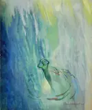 William Joseph Eastman, - ''Fisherman's Dream''-, watercolor on paper mounted to board