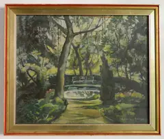 William Joseph Eastman, - Park Scene-, oil on canvas