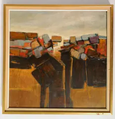 Daniel Hodermarsky, - Untitled (Abstract)-, oil on masonite