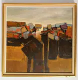 Daniel Hodermarsky, - Untitled (Abstract)-, oil on masonite