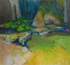 Ginna Brand, - Landscape-, oil on canvas, 1966