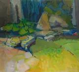 Ginna Brand, - Landscape-, oil on canvas, 1966
