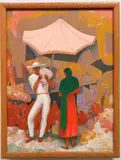 William C. Grauer, - Mexican Scene-, oil on board