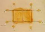 Michael Vessa, - Untitled-, mixed media with string and masking tape