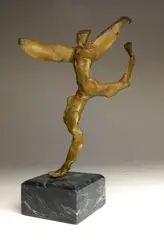 John Ranally, - Untitled-, bronze sculpture, set on marble base. 9 1/2''h