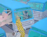 Ken Nevadomi, - ''Bus-O-Rama''-, oil on canvas