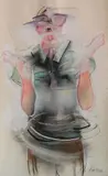 Randall Tiedeman, - Standing Woman-, pastel on paper