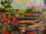 Randall Tiedeman, - Landscape-, oil pastel on paper