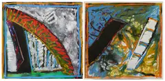 David Haberman, - Untitled I; Untitled II- 2, gouache on paper