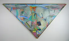 David Haberman, - Untitled Abstract (Cleveland Ohio)-, oil on canvas (triangular), 1983