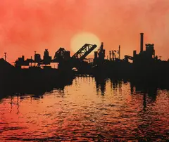 Martin Szutter, - ''Riverscape''-, serigraph in colors
