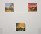 Douglas Lucak, - ''West end Transit''; ''Where Nursery Meets Track'' & ''Wrecking Yard at Seven''- 3, oil on black and white photographs, 1997, 2005, all