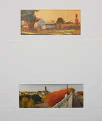 Douglas Lucak, - ''Playgound Near St. Lawrence'' & ''Between six and Seven''- 2, oil on black and white photograph, 1996, 1997, both