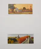 Douglas Lucak, - ''Playgound Near St. Lawrence'' & ''Between six and Seven''- 2, oil on black and white photograph, 1996, 1997, both