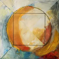 Patrick Kelly, - ''Circle Squared''-, oil on canvas, 2002