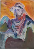 Sid Rheuban, - ''Ghost Woman''-, oil on panel, very good condition