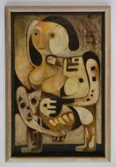 Moshe Agmon, - Untitled-, oil on canvas, 1962