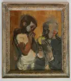 Thomas Yamamoto, - Children Eating Fruit-, oil on canvas