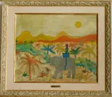 Henri Hecht Maik, - ''Promenade sur Elephant''-, oil on canvas