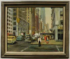 Morris Hassen, - ''East 14th Street''-, oil on canvas, 1989